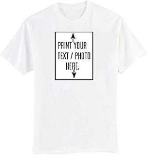 Customized and Personalized Photo or Text On White T Shirt for Mens and Womens Pure Cotton.