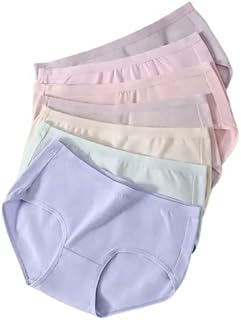 100% Cotton Solid Pastel Regular Set of 4 Panties for Women