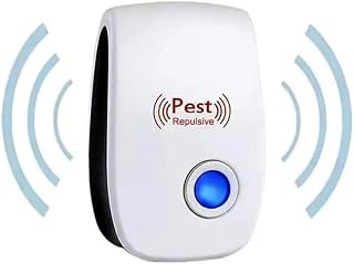 Ultrasonic Pest Repeller to Repel Rats, Cockroach, Mosquito, Home Pest & Rodent Repelling Aid for Mosquito, Cockroaches, Ants Spider Insect Pest Control Electric Pest Repelling White