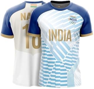 Olympics 2024 Team India Jersey Customized and Personalized with Name & Number White Edition
