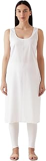 Cotton Camisole for Women – Long Inner Slip for Sheer Dress | 41-Inch Full Length with 21-Inch Side Slit | Sleeveless Cotton Underslip for Ladies