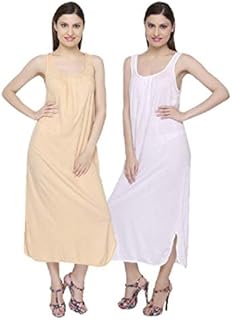 Women's Hosiery Cotton Full Length Camisole, Long Inner Wear Petticoat-Nighty Slip-Kurti Suit Pack of 2 Pc