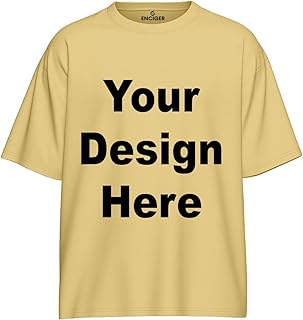 Oversized Personalized T-Shirt – Custom Print Photo, Text, Logo or Company Name | 100% Cotton Round Neck Half Sleeve Tee for Men & Women