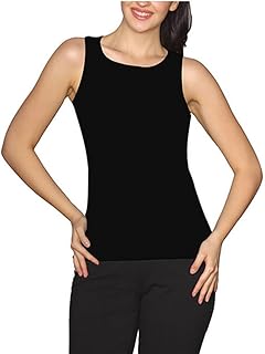 Sleeveless Scoop Neck Regular Length Tank Top For Women - Relaxed Fit, Soft and Breathable Cotton - E025