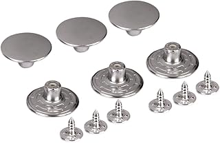 Jeans Metal Button No Sew Hammer Tack Buttons Stainless Steel Silver Durable Replacement Buttons for Jeans Jackets Bags DIY Clothing Repair Pack of 20 Sets