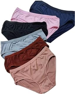 Amazon Brand - LUVREENA® Women Hipsters Panties 100% Super Soft Cotton Hipster Ladies Plain Bright Panty/Innerwear Soft Panties Underwear Combo Pack 3 Or 6 (Colour May Very)