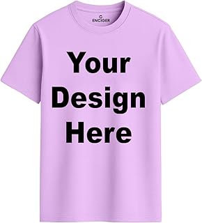 Personalized Round Neck T-Shirt – Custom Print Photo, Text, Logo or Company Name | 100% Cotton Half Sleeve Tee for Men & Women