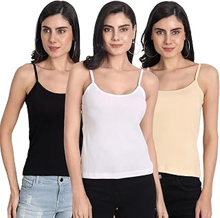 Women's Cotton Regular Fit Camisole Slip Pack of 3/ M Size /