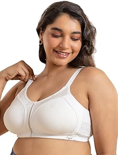 (NYB101 Cotton Non Padded & Non Wired Everyday Bra for Women | M-Frame Structure for Bounce Control with Full Coverage & Super Soft Wide Straps