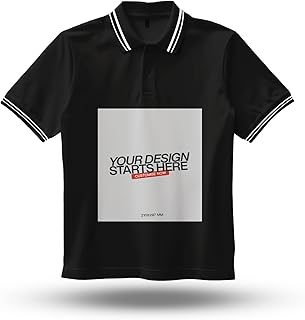 Men's Personalized Polo T-Shirt with Company Name, Logo, Photo, Text Back & Front Print, Polo Collar Cotton Half-Sleeve Customization T-Shirt for Men, Office Staff, Employees