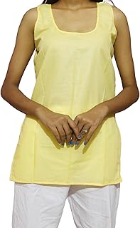 Women Short Camisole Cotton Short Length Slip for Transparent Kurtis Sleeveless Side Slit Inner Wear for Summer Under wear Vest Half Sameez Top