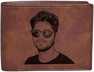 Personalized Photo Wallet for Men (Brown, Vegan Leather) (RFID Protected)