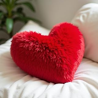 Sleepsia Heart-Shaped Pillow - The Ultimate Valentine's Day Gift for Girlfriend, Boyfriend, Couples, Husband & Wife - Personalized Red Love Cushion (13x13 Inch) - Perfect for Celebrating Love