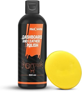 Dashboard Polish for Car Interior | Plastic Leather Vinyl & Rubber Car Dashboard Cleaner with Applicator Pad | Non Greasy Restores Original Look | Car Interior Cleaning Kit (500ml)