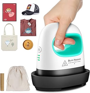 Mefine Mini Heat Press Machine DIY Hot Press with 3 Heat Settings Portable Heat Press for T-Shirts, Hats, Shoes, Bags (Green)