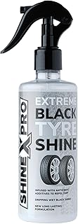 ShineXPro Bike & Car Tyre Polish - 300ML Extreme Black Tyre Shine - Long Lasting & Dirt Repellant Formulation - Ultra Wet Black Shine, Non-Greasy Tyre Polish For Car (300ML)