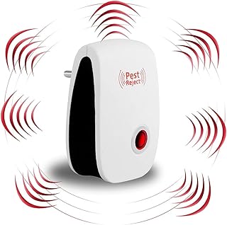 Mosquito Repeller Ultrasonic Pest Repellent to Repel Rats, Cockroach, Home Pest and Rodent Repelling Aid for Mosquito, Cockroaches, Ants Spider Insect Pest Control Electric (White-Blue)