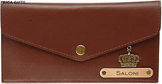 AICA Personalised Name & Charm Leather Wallet Gift for Women(Brown) | Corporate Gift for Women Office Employee Client