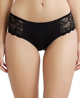 1814 Women's Full Coverage Soft Touch Microfiber Nylon Elastane Stretch Lace Styled Hipster with Stay Fresh Treatment