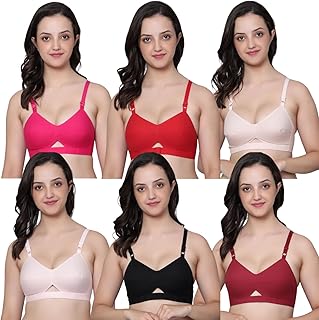 Women's Cotton Non-Padded Non-Wired Daily Use Everyday wear Regular Bra Combo Pack