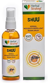Herbal Strategi Mosquito Repellent Room Spray - 100ml | Effective against mosquitoes causing Dengue Zika Chikungunya | 100% Herbal and Chemical free | Baby and Pet safe | Ayush certified