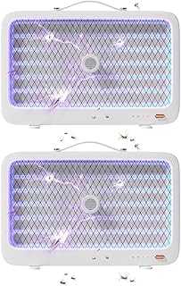 HiCare Portable MosSwatter – Rechargeable UV LED Bug Zapper with 10 Beads | 2000mAh Battery | Indoor & Outdoor Insect Killer | Safe for Kids & Pets (Pack of 2)
