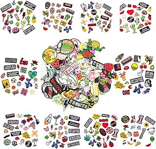 U-Sky Sew or Iron on Embroidered Patches | Random Assortments Cartoon Motif Fruits Quotes Numbers Symbols | 22PCs Pack Mixed Designs | DIY Customization | Kids Clothing | Surprise Combination Set