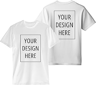 Peppyzone Customised T Shirt for Men & Women | Cotton Unisex Personalised Photo & Text Printed Customized Tshirt | Custom Printing T-Shirt with Name, Logo, & Design