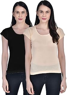Women's Cotton Cap Sleeve Camisole Slip Spaghetti - Pack of 2