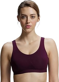1376 Women Super Combed Cotton Elastane Active Bra | Wirefree | Non Padded | Full Coverage Slip-On with Wider Straps | Fabric