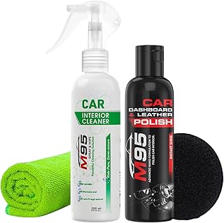 M95 Car Dashboard Polish & Car Interior Cleaning Kit, with Pleasant Fragrance, Car Interior Cleaner for Leather Seats, Plastics, Rubber & Vinyl, Car Seat Cleaner & Car Dashboard Cleaner, with Polish.