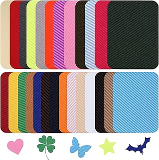 26Pcs Iron on Patches for Clothes, Multi-Colored Twill Cloth Stickers Patch, Durable Fabric Sticker for Easy Clothing Repair and Customization (9.5x12.5cm)