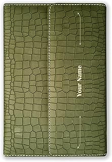 Brown Cloud Personalized Olive Green Croc Pattern Leather Cover Notebook/Diary/Journal with Magnetic Lock Customized Message/Quote/Name for Personal/Corporate Gift (NB Croc OGr 07) (1 Diary)