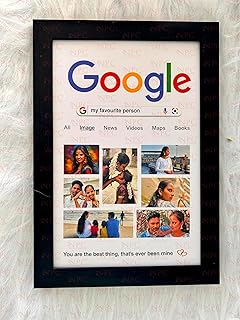 Google Search Photo for Special Person | 32 * 23 CM | Google Search Results Print| Personalised text | Anniversary, Birthday Gift| Photo Frame | Wooden Frame (Google Theme - Medium 34.5 * 24 CM)