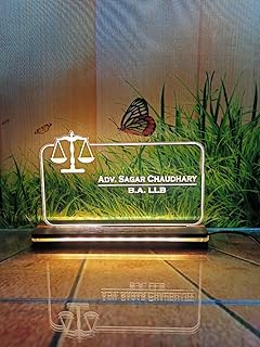 Engraved Table Sign Stand, Laser Engraved Acrylic Sign or Name Plate for ADVOCATE, Doctor, Teacher, Medical, Proprotor office Dashboard with Warm White Light (6 x 8 inch)