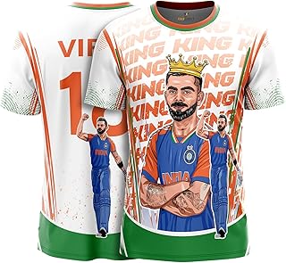 King Kohli Goat Edition Jersey | Virat Cricket Jersey with Free Customization (Name & Number) | for Kids, Men, Women..