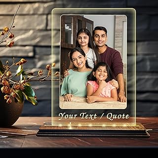 Brown Cloud Personalized Round Corner Acrylic LED Photo Frame(with LED Controller Remote) Customized with Your Photo, Collage, Text, Quote, Message, Gift for any Occasion, Family/Friends (APF 01)(S2)